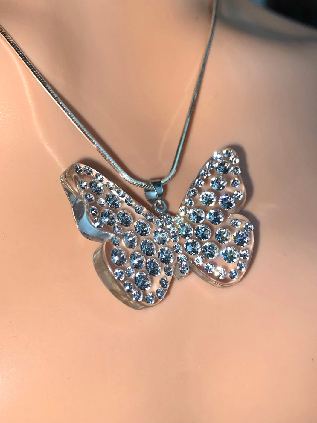 Women's Rhinestone Cuban Buckle Necklace Butterfly Necklace | Fruugo BH